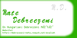 mate debreczeni business card